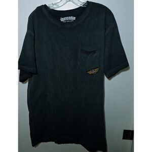 American Patriotic Army Patches Mens Grey Vintage‎ Look T Shirt Sz XL